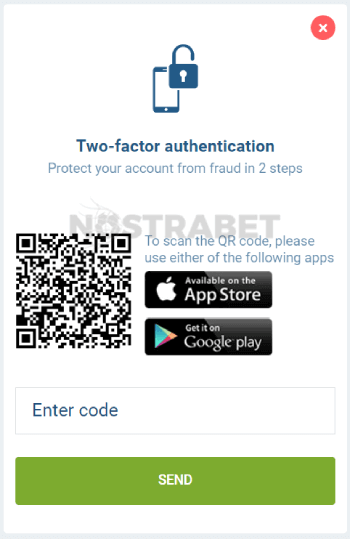 1xbet two factor authentication