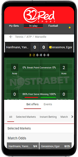 32Red Tennis Inplay on Android