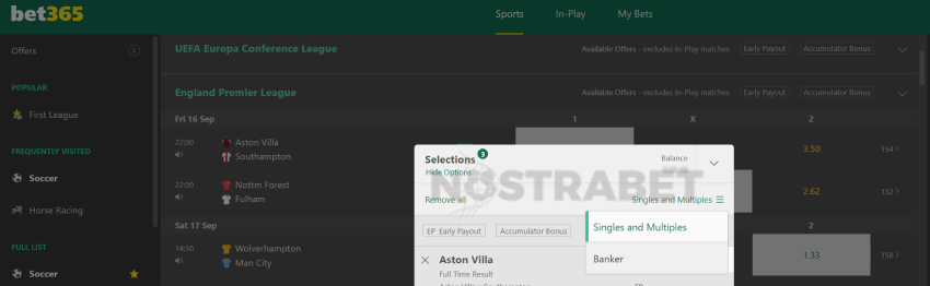 bet365 select banker bet