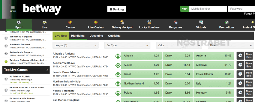 betway sportsbook Nigeria