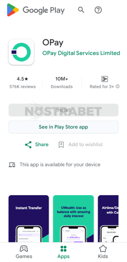 OPay app Google Play store