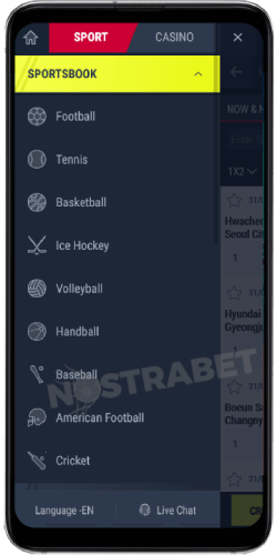 Rabona Menu on Android