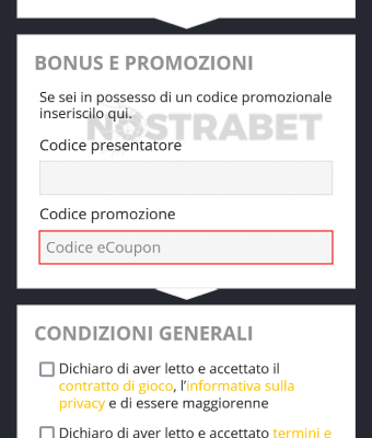 codice promozionale winbet inserisci